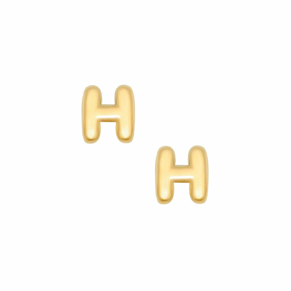 Bubble Initial Stud Earrings